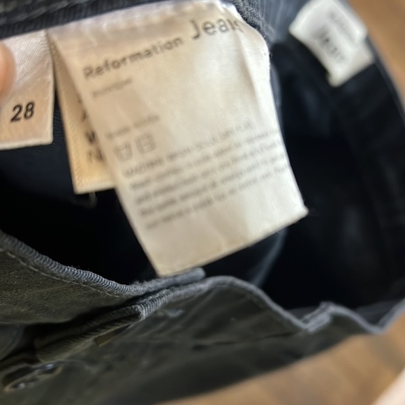 Reformation black straight leg Button-Fly Pants size 28 - Picture 7 of 10